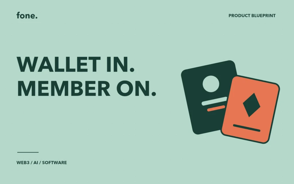 Membership card and Ethereum wallet card illustrating wallet-based account eligibility.