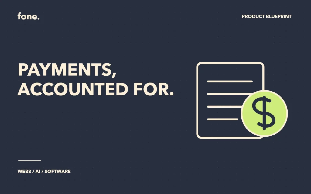 Payment ledger and dollar symbol beside Payments, accounted for.