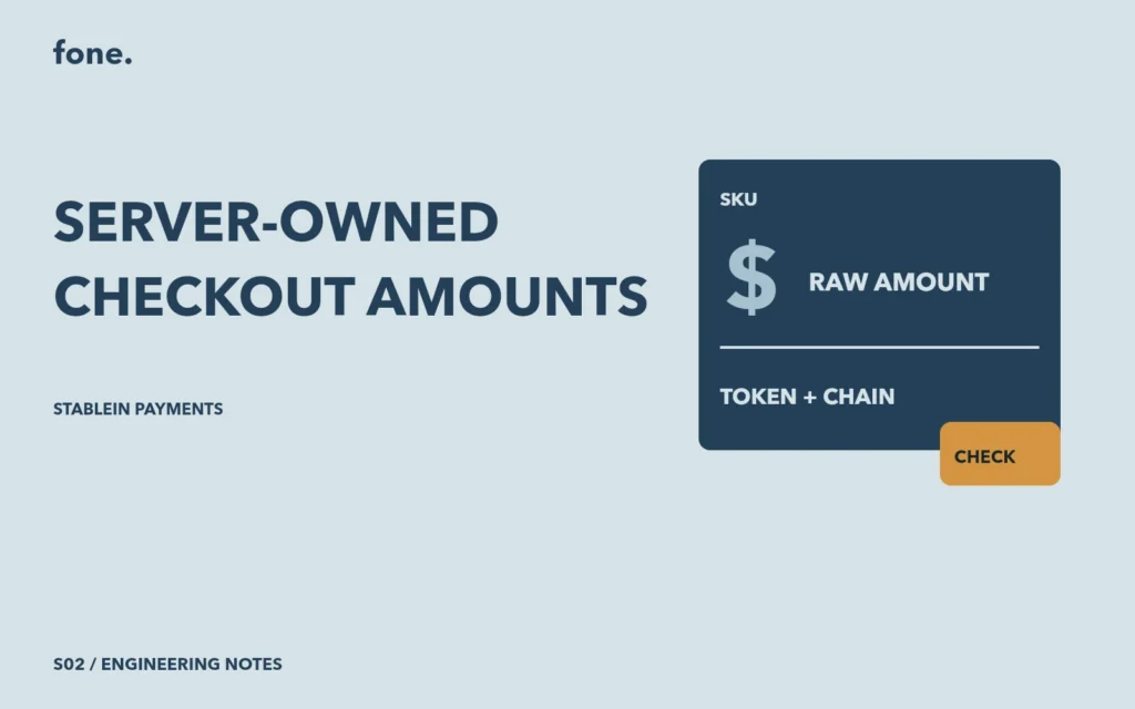A product selection card connected to a fixed server quote with token and integer amount fields